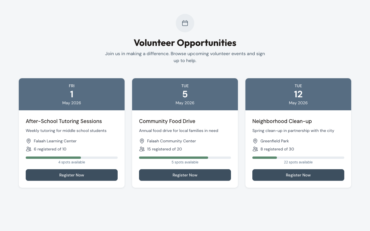 Volunteer portal