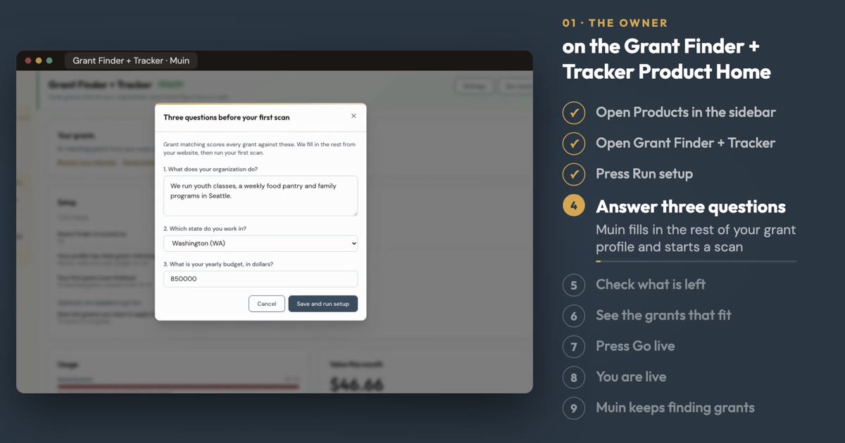 Set Up Grant Finder + Tracker