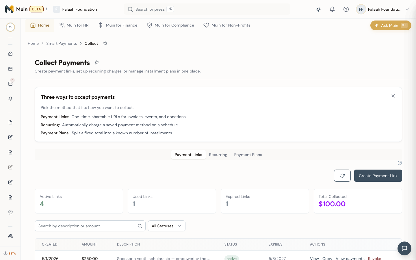 Client invoicing — create, send, and track professional invoices