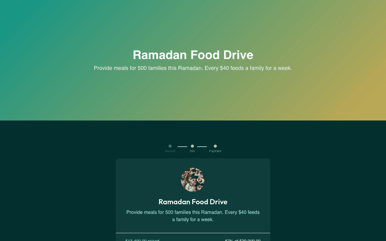 Full-bleed layout — hero fills viewport, form floats over