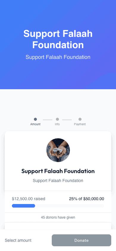 Mobile-optimized donation page