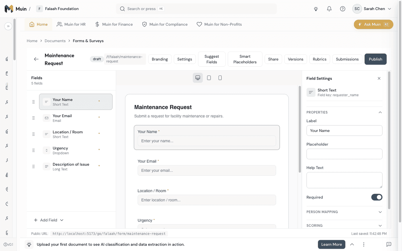 Smart forms builder — create donation, volunteer, and event registration forms